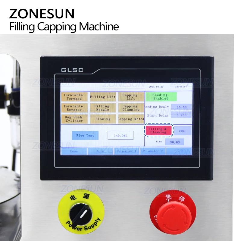ZONESUN ZS-SVFC1 Automatic Tabletop Juice Cosmetic Serum Rotary Servo Gear Pump Spout Pouch Liquid Filling Capping Machine