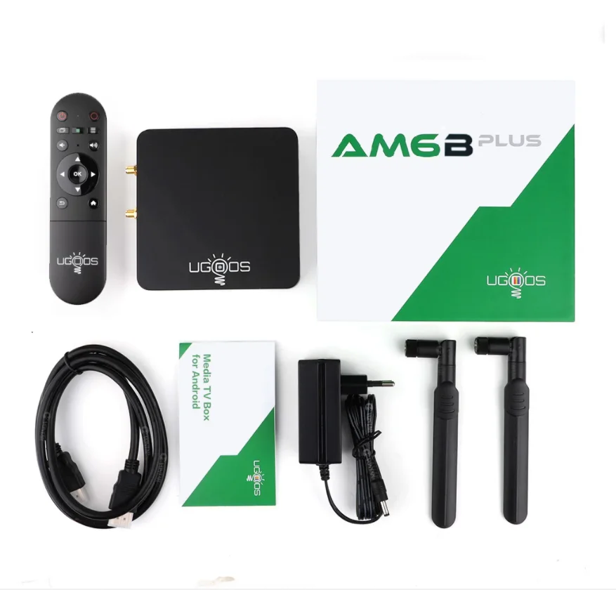 Latest WIFI 6 Ugoos Am6b Plus Amlogic S922X-J Smart Android 9.0 DDR4 4GB 32GB AM6 Plus Dual Band Wifi 1000lan Tv Box