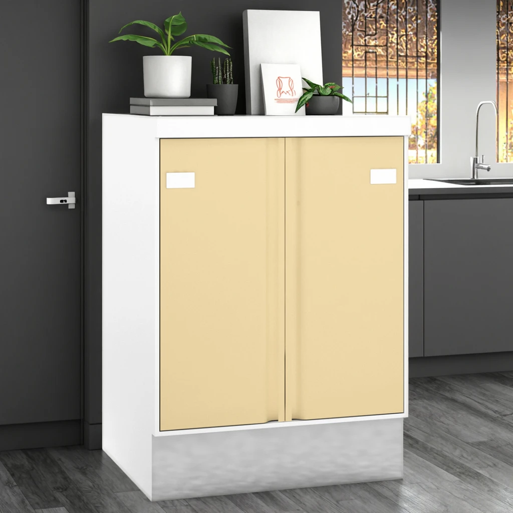 Modern Stainless Steel Dual-Access Clinic Base Storage Unit 790mm Featuring Full-Height Hinges Internal Power Outlets Hospital 6