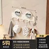 Milky white suction cup sticker with 5 hooks