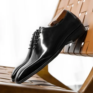 2026New High End Men's Genuine Leather Men's Shoes Square Head  Carved Leather Shoes Men's Business Dress Oxford Shoes