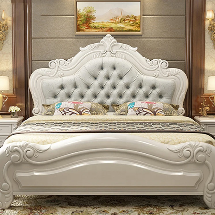 Factory Direct Fast Delivery Modern Luxury Bedroom Set Italian Wing Back Button Tufted Chesterfield Bed