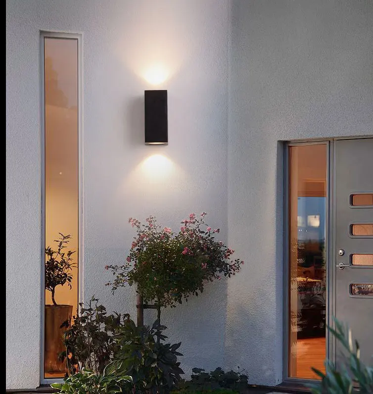 Modern Exterior Lighting Outdoor Lights 6w 3000k Up and Down Wall Light Outdoor AC85-265V With Black Finish