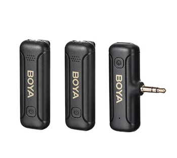BOYA BY-WM3T2-M2 Mini Noise Cancellation Mic Charge While Using for Camera Computer 3.5mm Wireless Lapel Lavalier Microphone