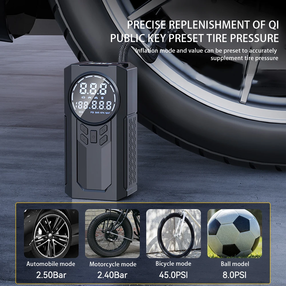 8000mAh Portable Emergency Jump Starter with Tire Inflators 150PSI Car Jump Starter Power Bank Battery Jump Starter - view 5