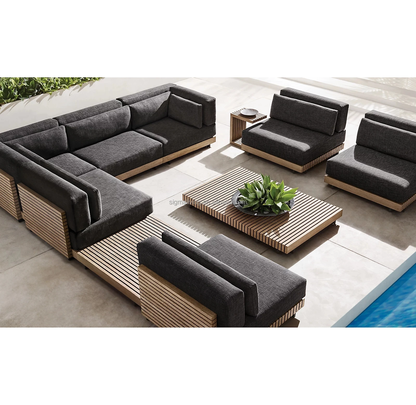 Outdoor furniture sofa set garden metal furniture patio aluminum sofa set with cushion