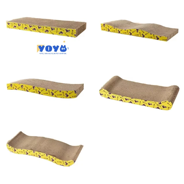 Yoyo Corrugated Paper Cat Scratching Board Wear-Resistant Cat Toy for Claw Grinding Pet Supplies Cat Trees & Scratchers