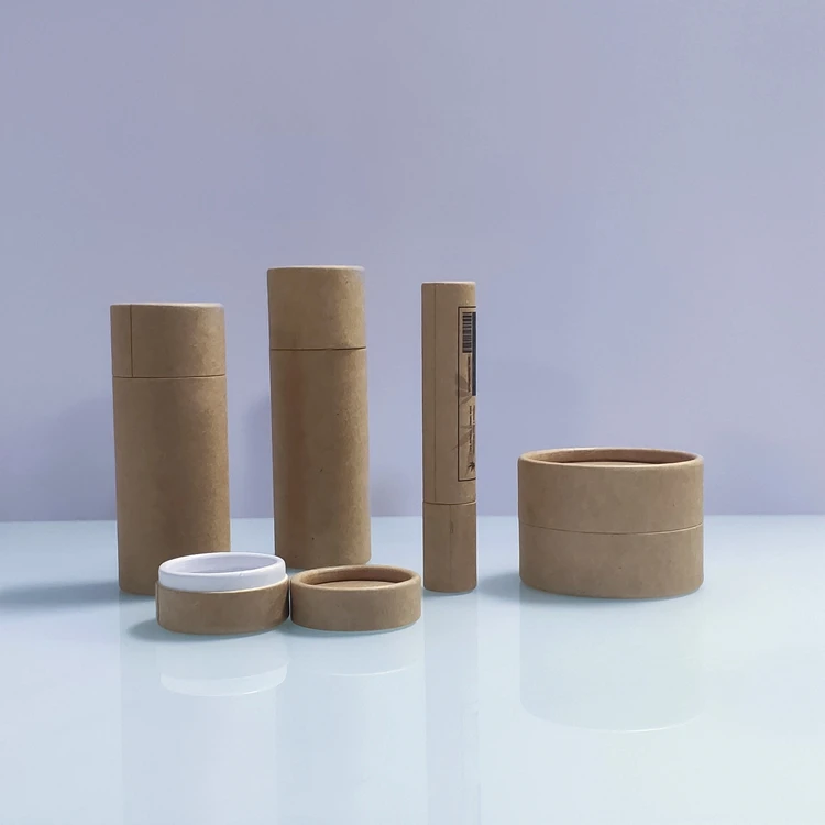 Custom Kraft Cardboard Push Up Gift Paper Tube For Cosmetics Packaging And Wax Paper Bottle Packing
