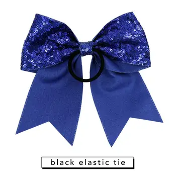 Satin Ribbon Bow Ponytailers - Royal Blue