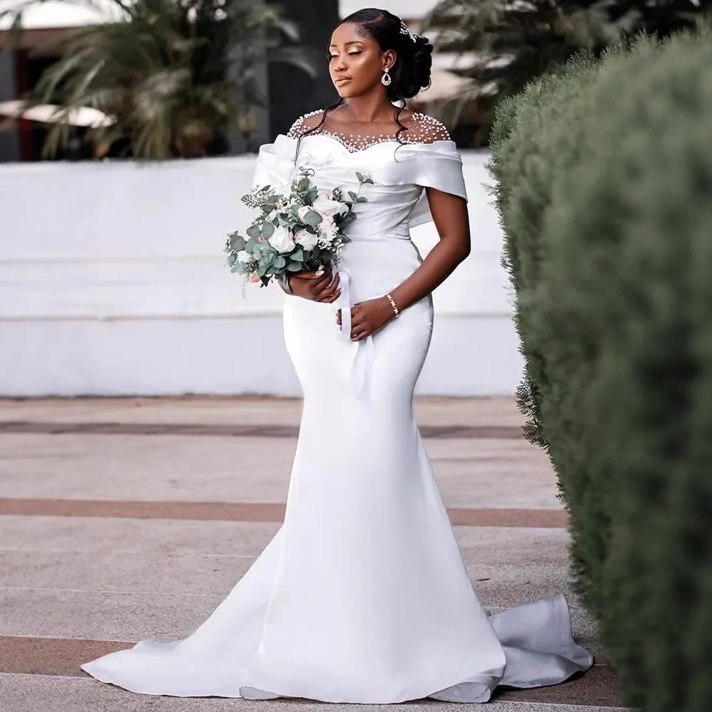 White Mermaid Wedding Dresses for Black Bride Sheer Neck Pearls Beading Africa Garden Bridal Vestidos De Novia| Alibaba.com White Mermaid Wedding Dresses for Black Bride Sheer Neck Pearls Beading Africa Garden Bridal Vestidos De Novia| Alibaba.com