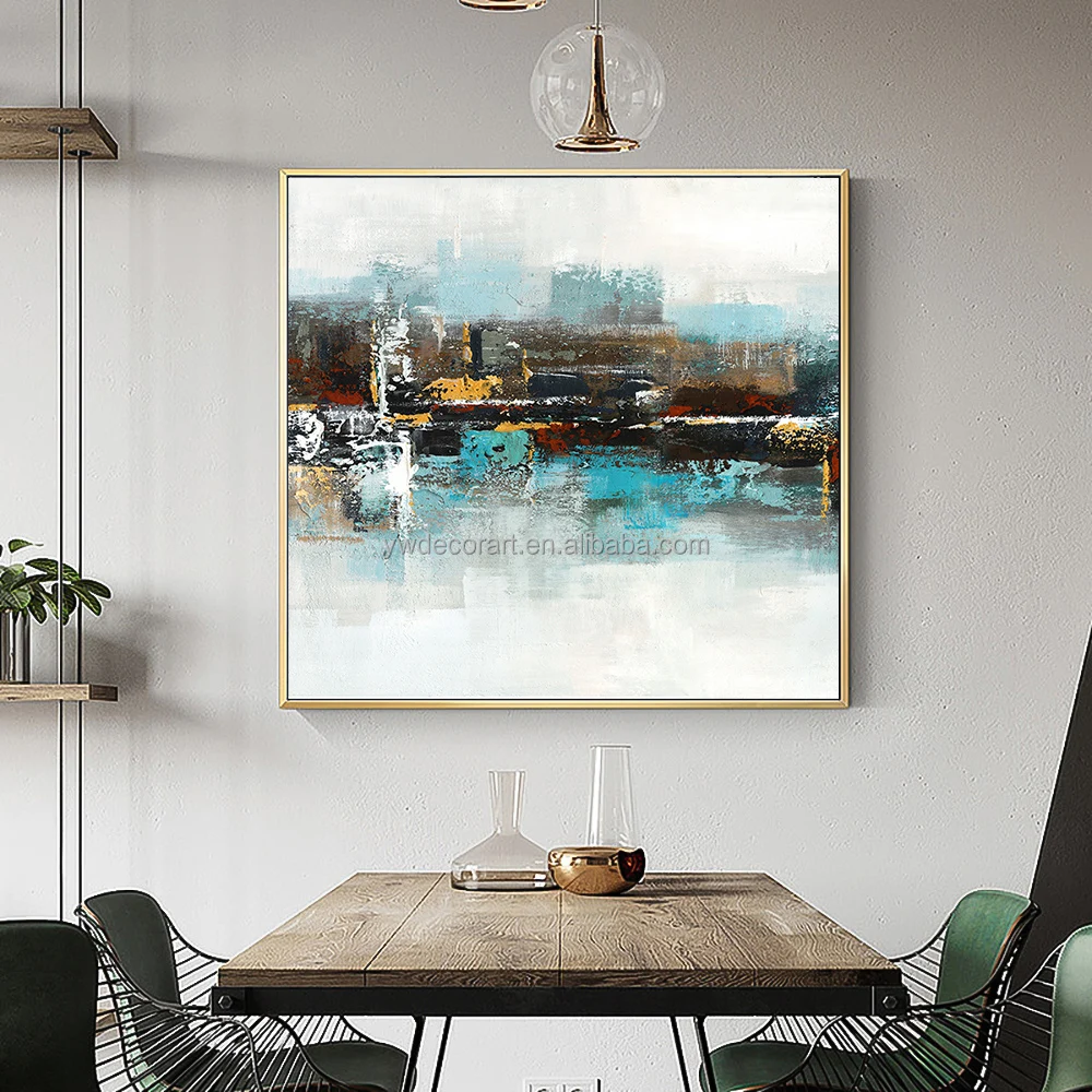 Abstract Art Black And Blue Gray Oil Painting 100 Hand Painted Modern