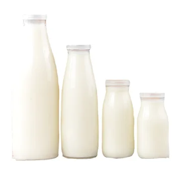 Stock Your Home Liter Glass Milk Jars with Lids Glass Bottles for Milk, Buttermilk, Honey, Maple Syrup, Jam, BBQ Sauce