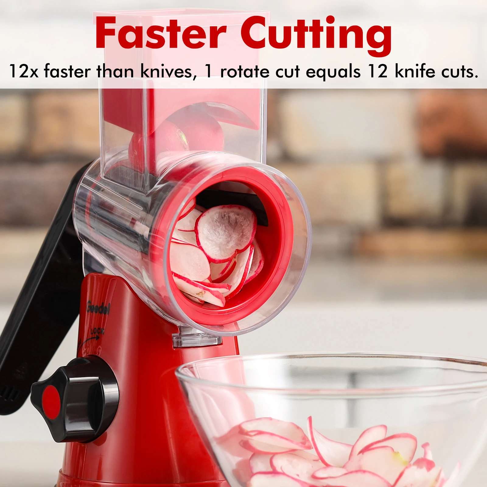 Multi Functional Rotary Vegetable Grater Cutter Stainless Steel Drum