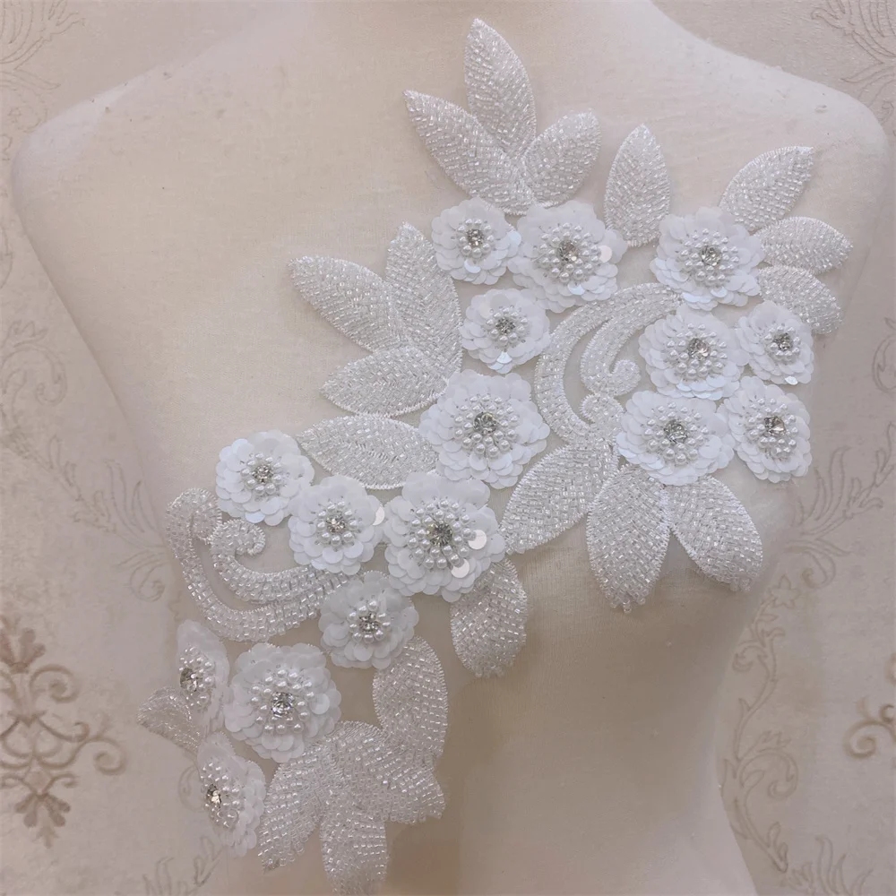 Кружевная Аппликация из бисера 21 х35 см