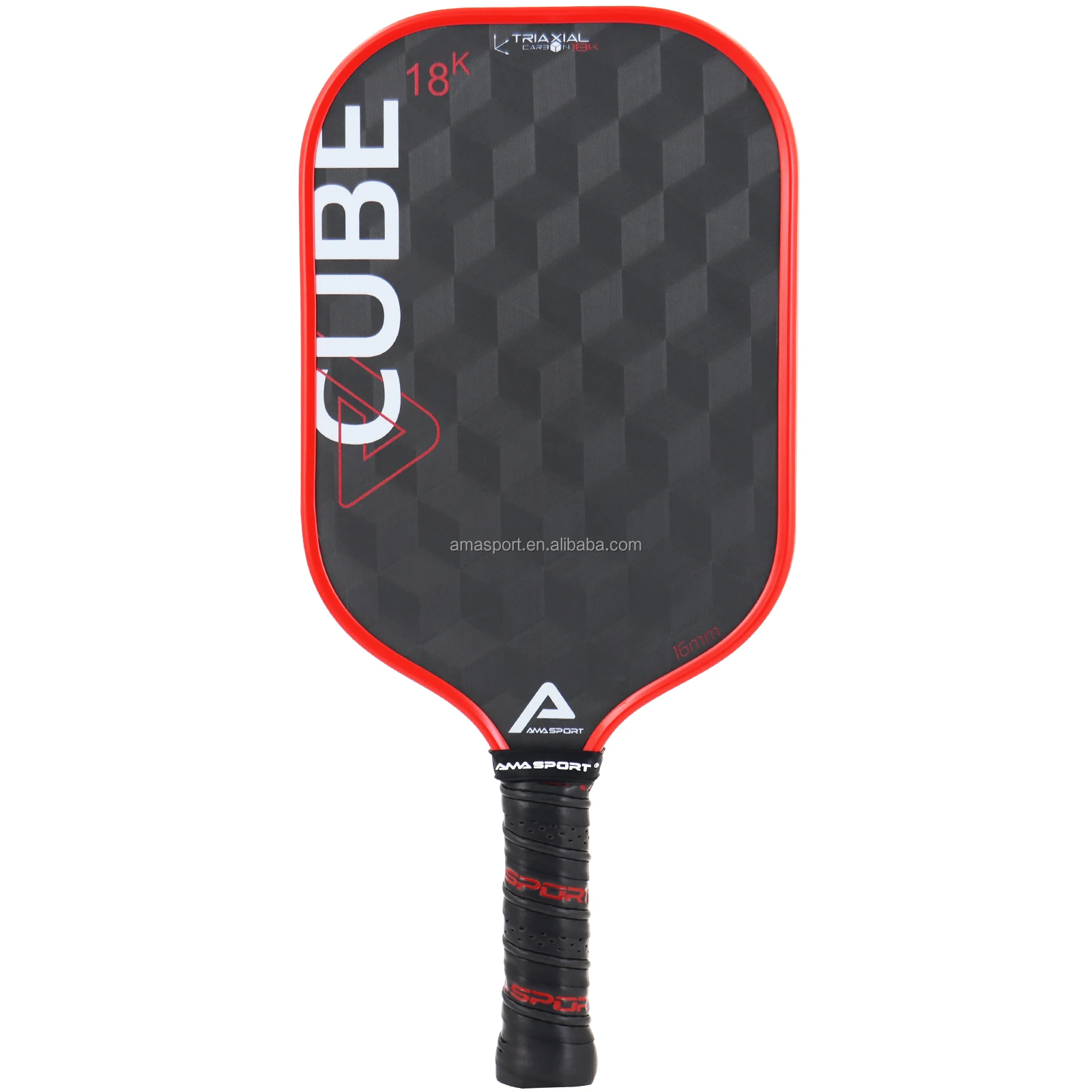 For AMASPORT 18K Carbon Fiber Custom USAPA Pickleball Paddle Racket New Arrival Durable Max Spin with Cube Surface