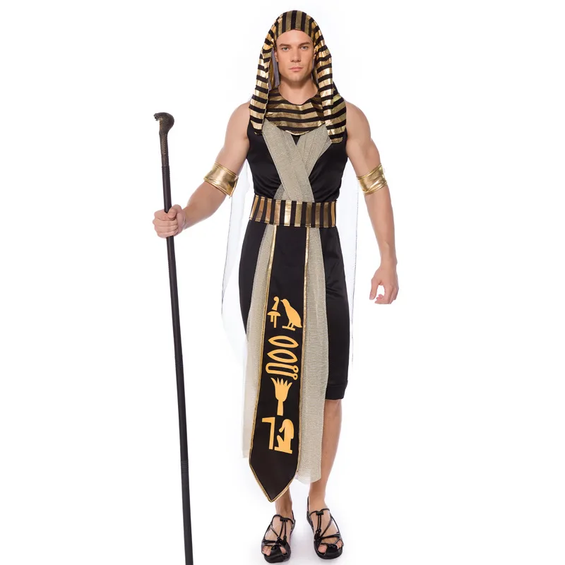 Mens Egyptian King Pharaoh Ancient Egypt Greek God Fancy Dress Costume Adult 