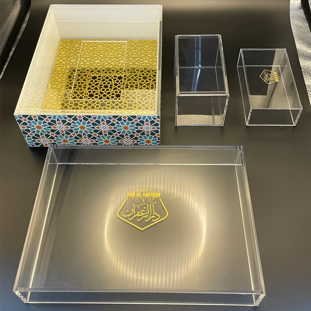 Portable Luxury Lucite Jewelry Storage Box Acrylic Perfume Box