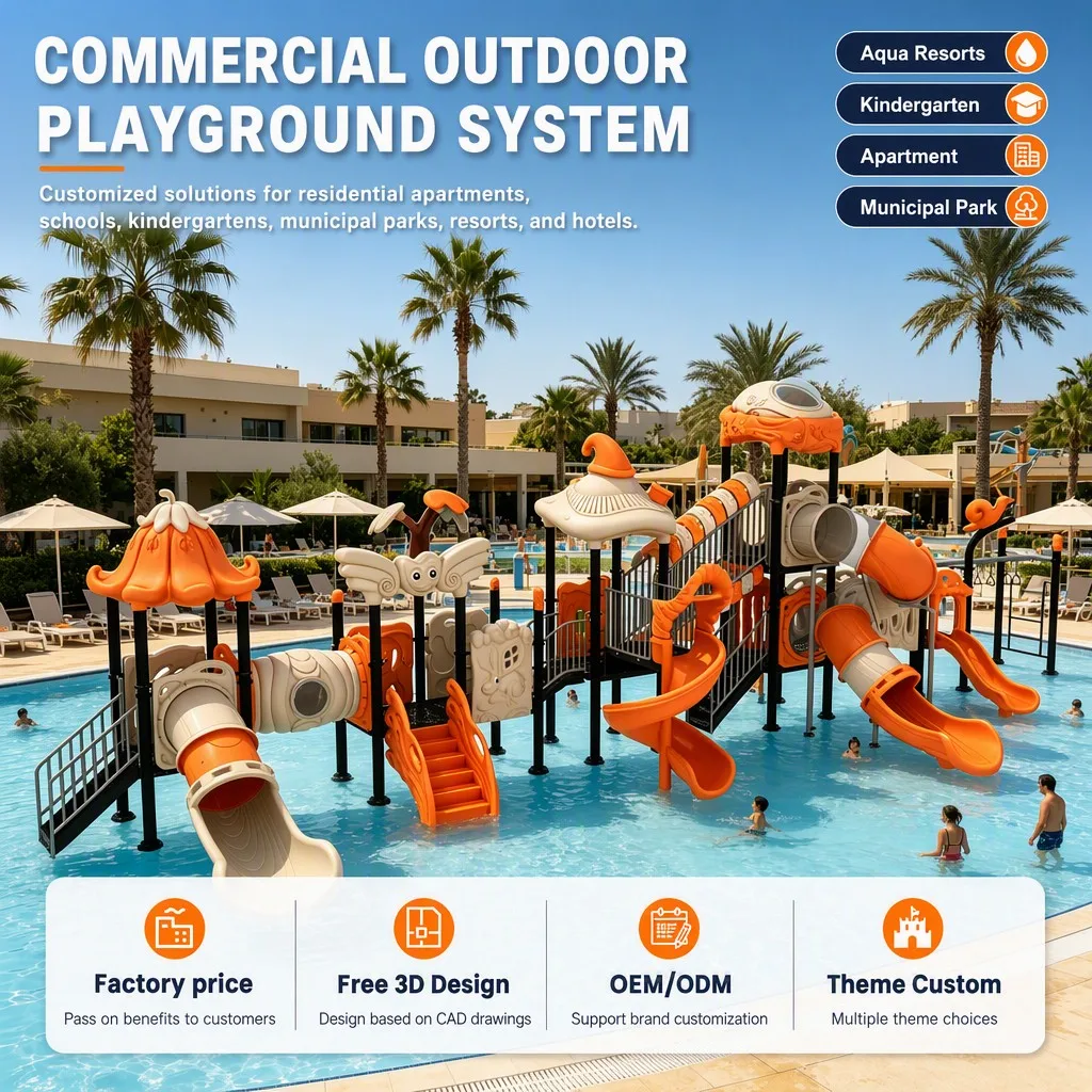 Water Splash Pad Outdoor Playground Equipment Kids Water Slide Spray Pool Park CE CPC ASTM Certified OEM Wholesale Factory Safe