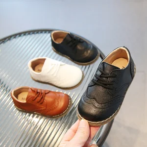 British School Shoes for Baby New Style Classic Formal Footwear  Boys Wholesale Fashion Microfiber Leather Baby Girl Dress Shoes