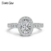 14K White Gold-Oval Cut