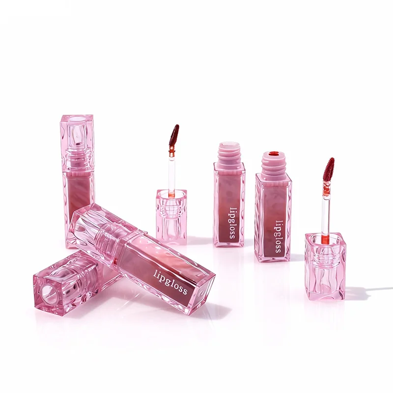 product new arrival waterproof vegan lip tint no logo high quality pink red glossy mirror lip gloss-4