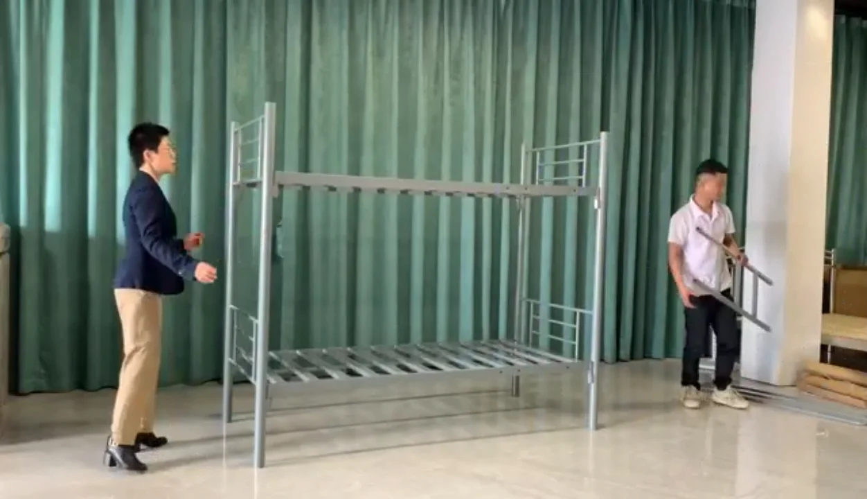 Hot Sell Metal Bunk Bed Frame Double Bed For Adults Worker Twin Metal