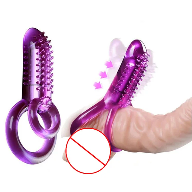 Wholesale Men's Silicone Delay Ejaculation Lock Ring Clitoral Vibrator Penile Ring for Couples