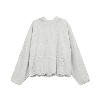 Zewu2025 Men's Casual Double-Layer Cotton Hoodie Wei Yi Design Short Pullover Top for Spring Autumn American Style