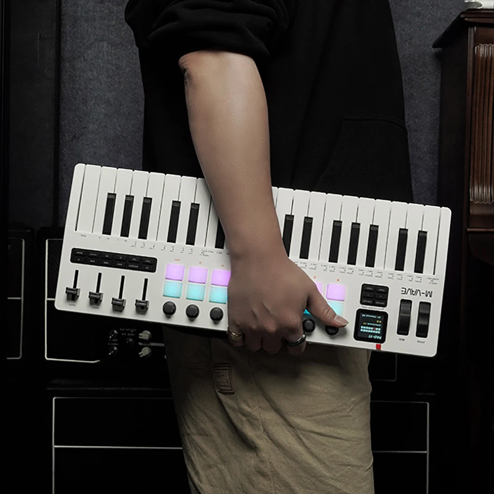 M-Vave SMK-37 PRO ミニ MIDIキーボード 37鍵 ベロシティ対応キー