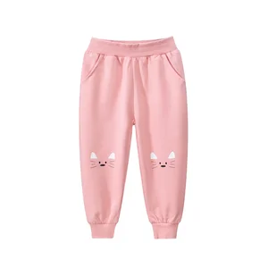 Girls Kids Pants Winter Clothes 100%Cotton Breathable Sports Girls Fleece Long Pants