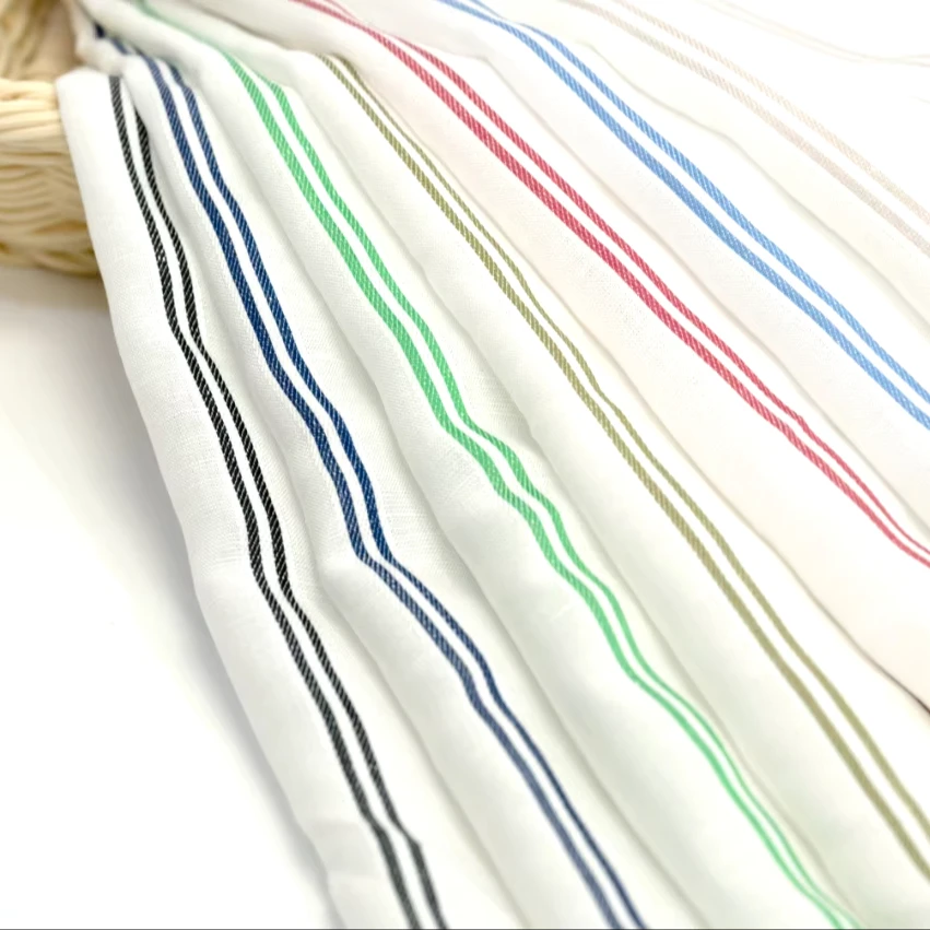 #2960 Wholesale Yarn Dyed Striped 40%linen 60% tencel Lyocell Fabric for Clothing