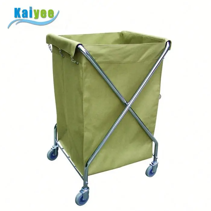 Buy Cleaning Supplies Foldable Laundry Basket Cart Stainless Steel Service  Commercial Laundry Cart With Wheels from Zhanjiang Yangming Cleaning  Products Co., Ltd., China