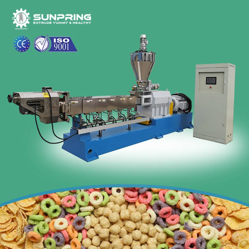 SunPring Cornflakes Machine Breakfast Cereals cheerios Snacks Extruder Breakfast Cereal Manufacturers Machine