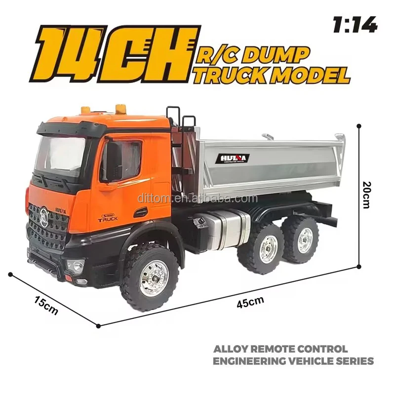 14/1 HUINA1573ダンプトラック HuiNa Toys 1575 9CH 1/14 RC木材グラブダンプトラック （RTR