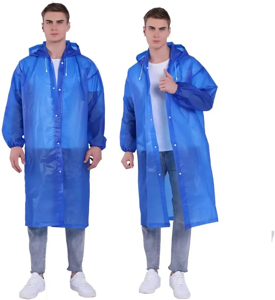 Rain Coat Reusable Rain Ponchos For Adults Men Clear Lightweight Rain