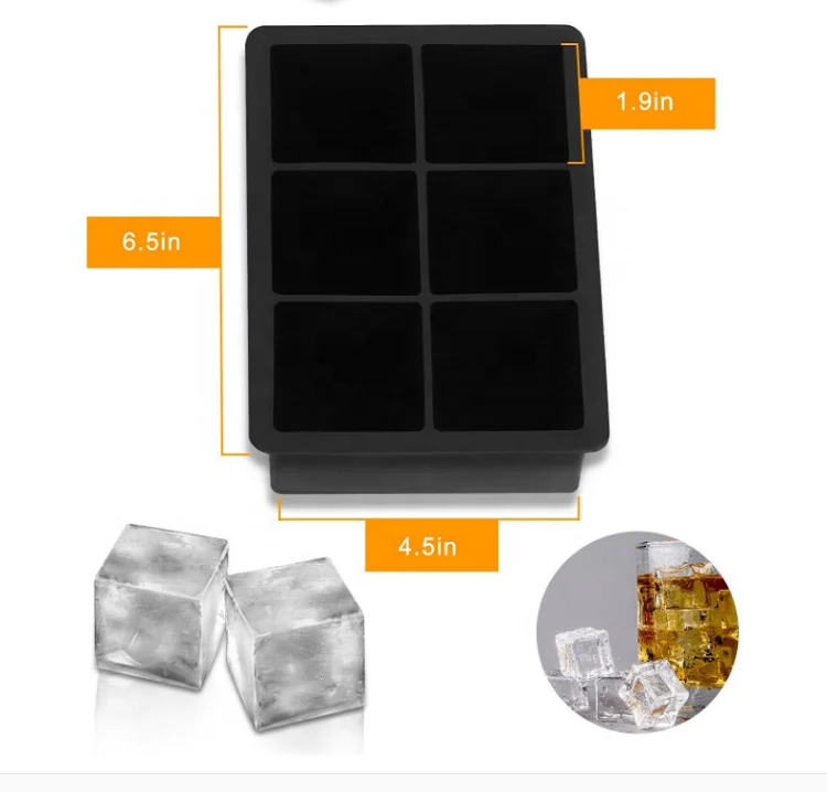 Factory Hot Selling 1 Set 6 Cubes And 6 Spheres Custom Silicone Ice Cube Tray factory