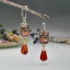 Two-color, red jade agate