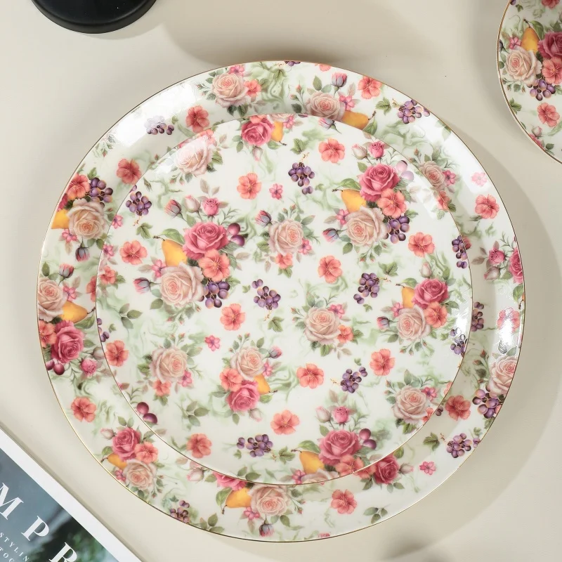 product wholesale floral ceramic coffee cup tea cups and saucers set bone china dinner set for parties  weddings-6