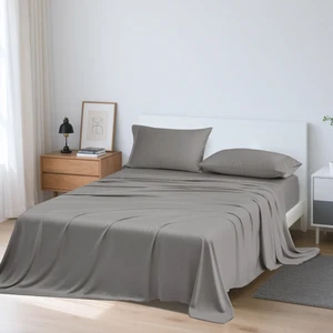 Modern Solid Color 4-Piece Duvet Cover Set Woven with 100% Bamboo Fiber OEKO-TEX Certified 300tc Thread Count for Home or Hotel