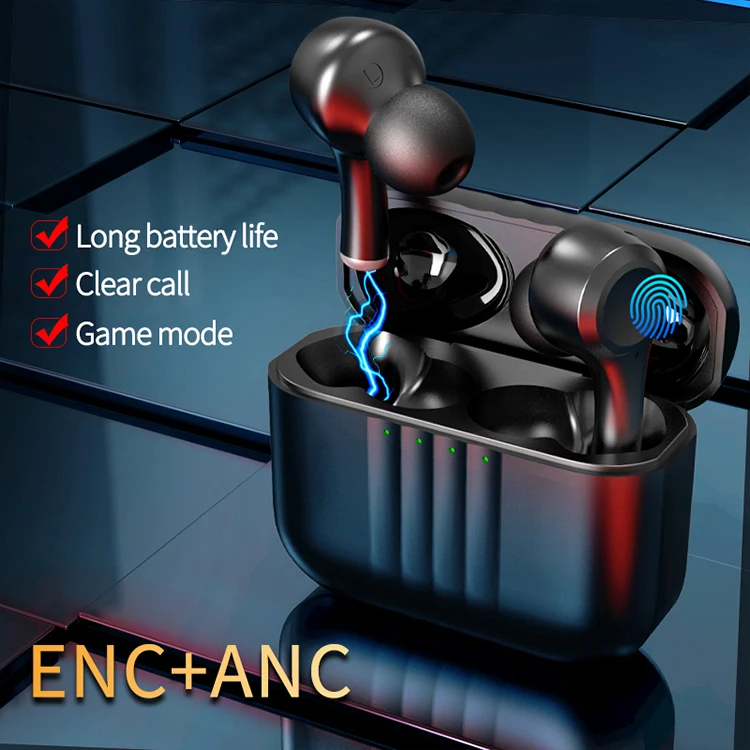 J7 TWS Earbuds with ANC Noise Cancelling Wireless Gaming Headset and Sliding Case JL Chipset