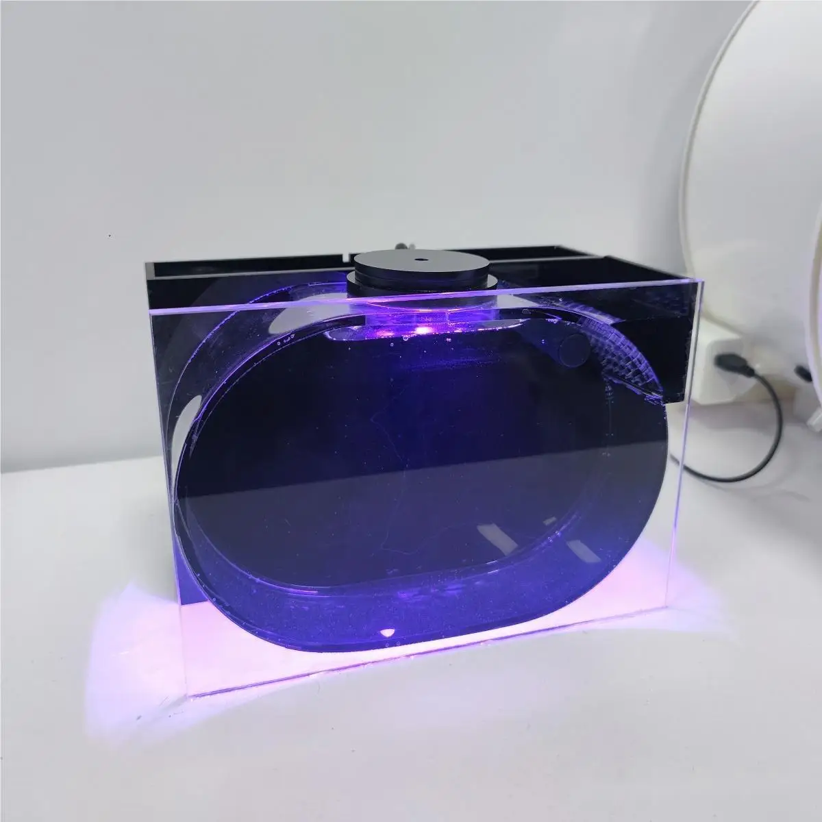 Mini Mini Desktop Acrylic Betta Fish tank Jellyfish Aquarium USB Power Supply