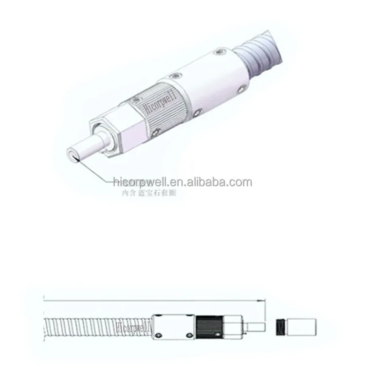 D80 Fiber Optic Cable with 200μm to 800μm Core Diameters Featuring Sapphire and Air Gap Protection and Precisely Polished D80 Fiber Connectors