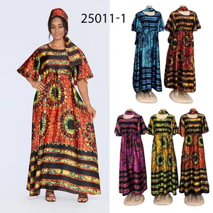 Wholesale New Summer Fashion Loose Breathable A- Line Short Sleeve Round Neck Printed Dress