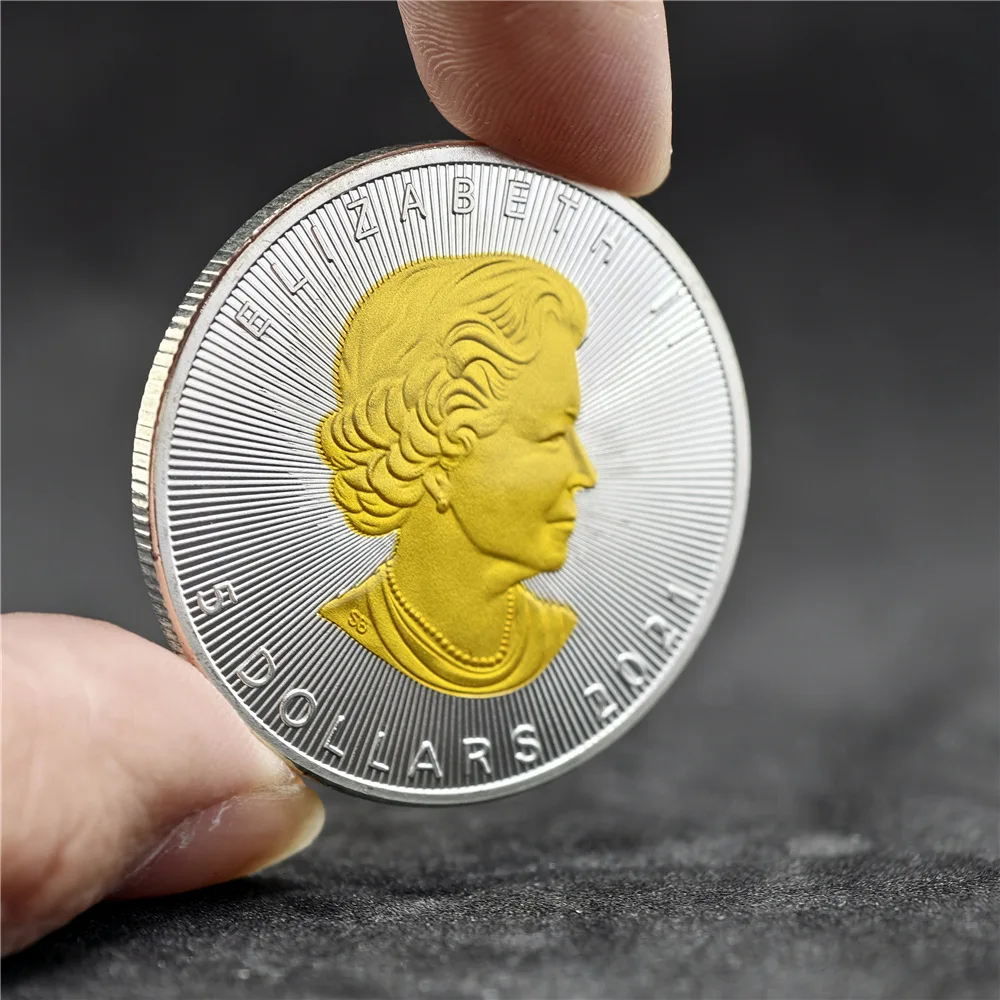 Wholesale Two-color Maple Leaf Gold Silver Coin Canada Commemorative Coins and Collectible Coins