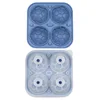 4 blue football ice molds