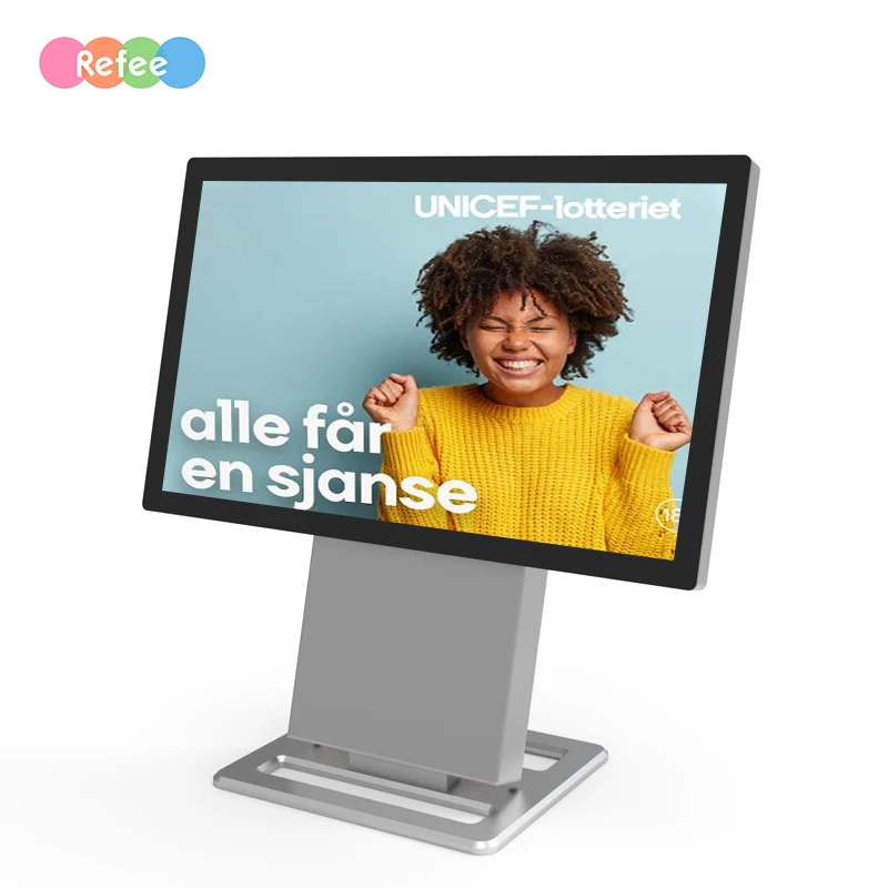 Smart 13.3 Inch Digital Signage Portable Table Top Display Stand for Hotel/ Retail Store Counter Self-service Kiosk