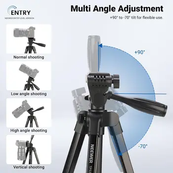 NEEWER Entry Level Version Tripod for Cell Phone & Camera, Metal Lightweight Portable Travel Stand with Cold Shoe Cellphone detail image
