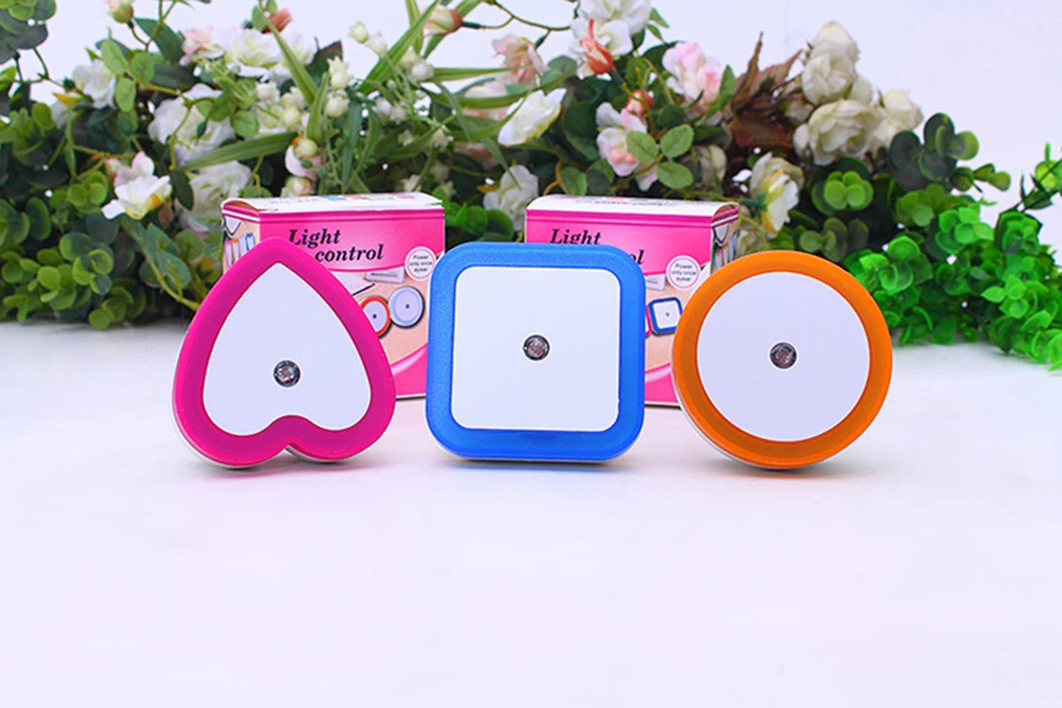 Led Night Light Mini Light Sensor Control 110v 220v Eu Us Plug Nightlight Lamp for Children Kids Living Room Bedroom Lighting