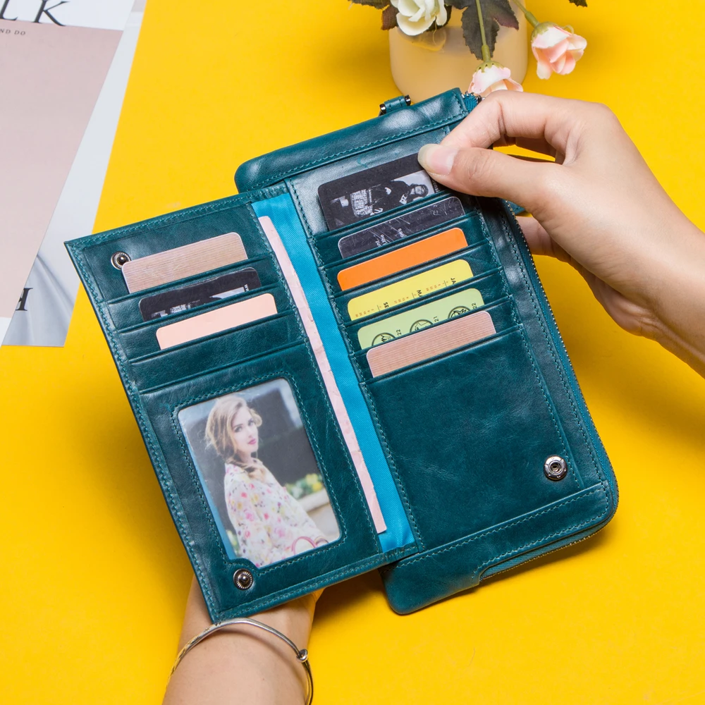 Оптовая продажа винтажный многофункциональный мужской клатч с rfid-защитой от кражи и карманом для мобильного