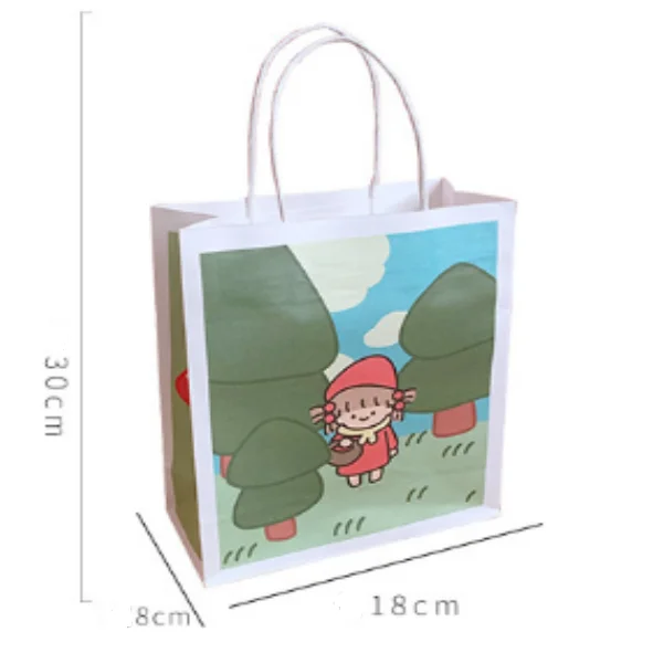 Custom wholesale cute Girl gift kraft bag for bread flower books Paper packets for students' mini birthday presents manufactures